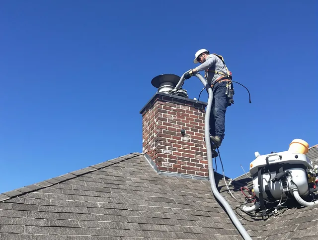 Dedicated Largo Chimney Sweep team member cleaning a chimney in Largo, FL