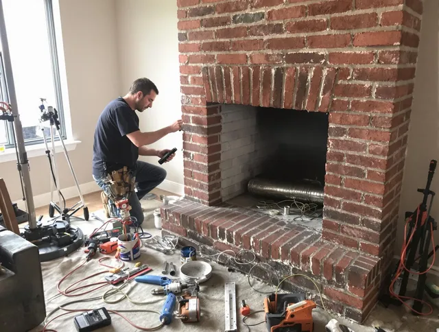 Largo Chimney Sweep specialist finalizing chimney liner service in Largo, FL