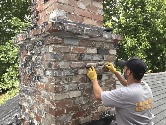 In-progress chimney restoration by Largo Chimney Sweep in Largo, FL