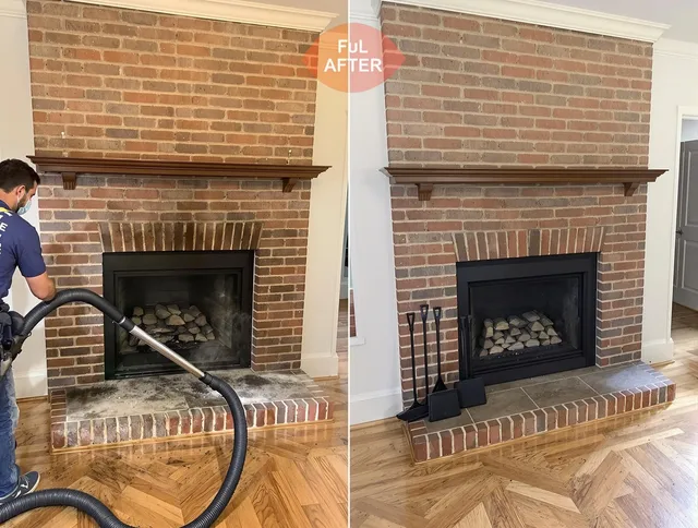 Largo Chimney Sweep carefully sanitizing a fireplace in Largo, FL