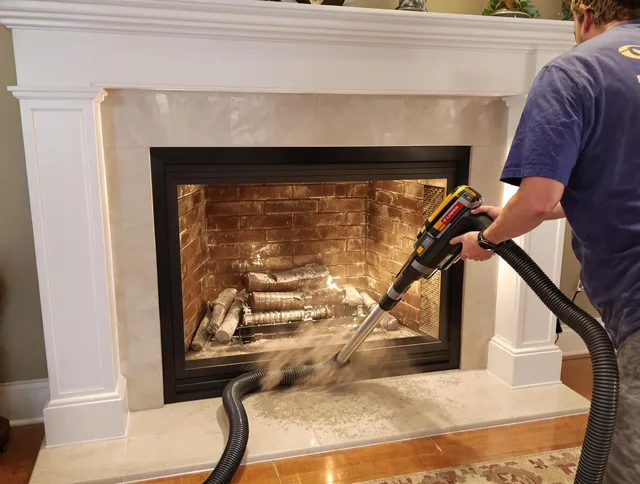 Fireplace cleaning performed by Largo Chimney Sweep in Largo, FL